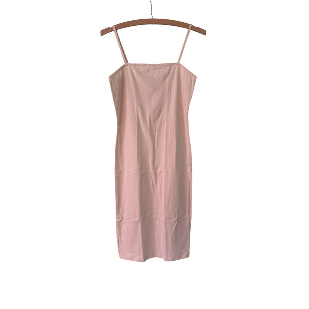 TOPSHOP Womens Size 6 Strappy Cami Tunic Dress Nude Cotton Basic Layer $25 1762